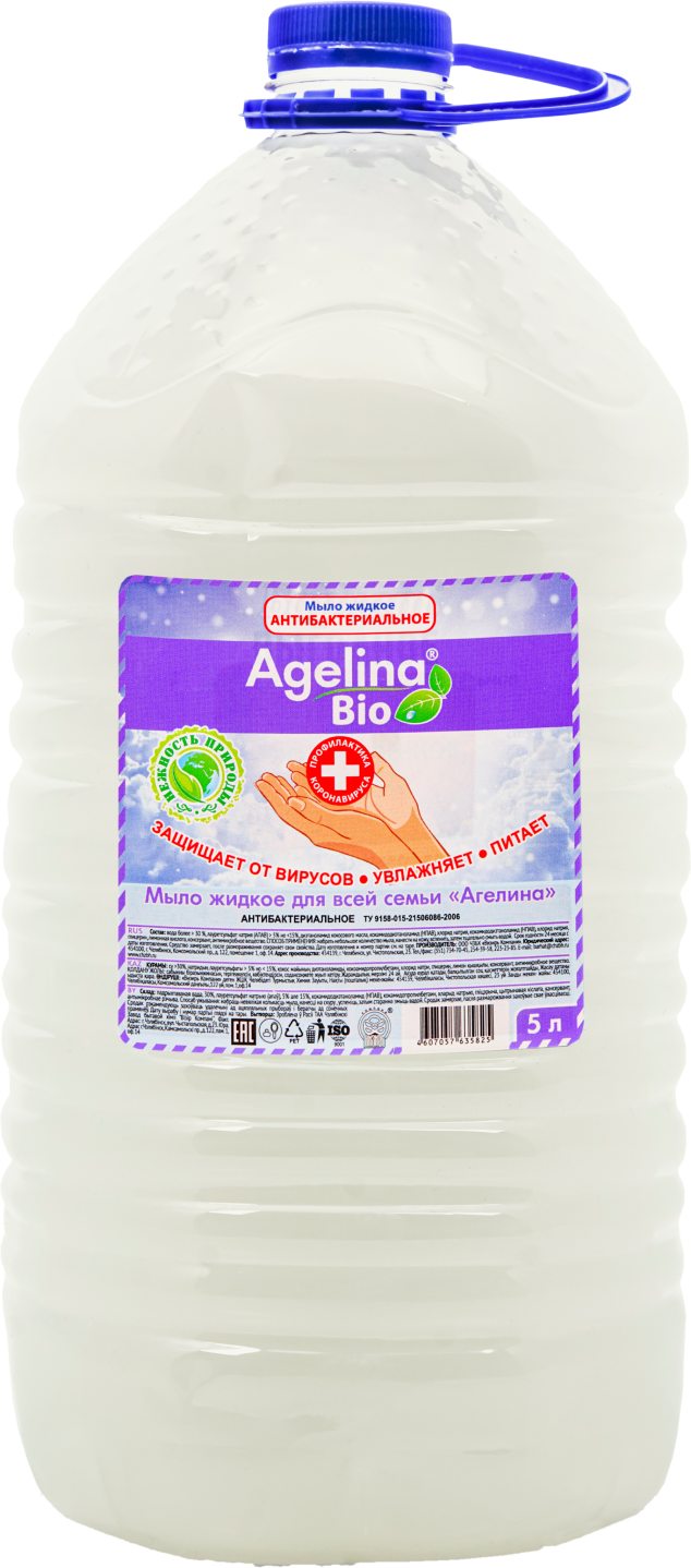 Крем мыло  "AGELINA BIO" 5л. перламутровое белое